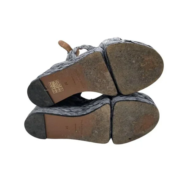 Robert Clergerie Ally Raffia Platform Wedge Sandal Womens Size US 6.5 - Picture 11 of 11